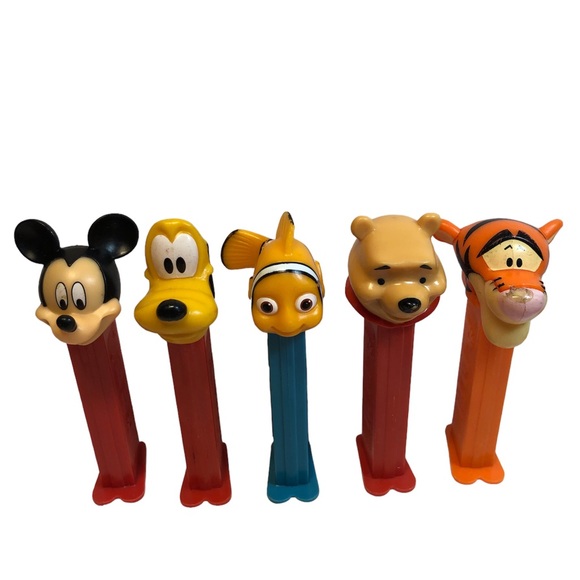 Lot Of 5 Disney Pez Pluto Mickey Tigger Pooh Nemo Slovenia Hungary & China Made - Picture 1 of 16